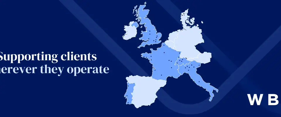 Verlingue Portugal'ın Worldwide Broker Network ağına katılımını gösteren resmî Avrupa haritası ve WBN kurumsal görseli
