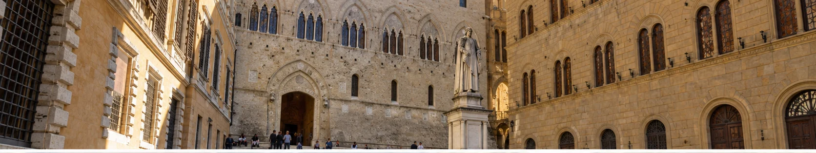 İtalya'da banka sigortacılığı ve Monte dei Paschi iş birliğini temsil eden tarihi kent merkezi