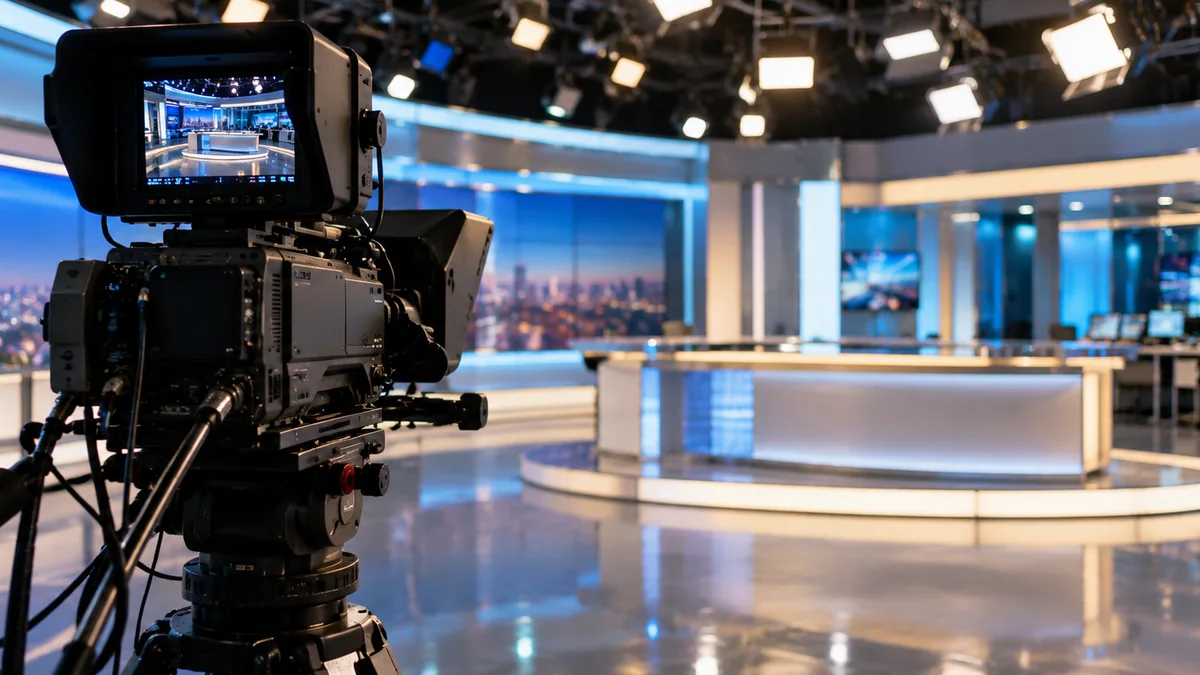 Televizyon yayın kamerası ve haber stüdyosu, Kanal D Romanya pay devir sözleşmesi haberine ait temsili görsel