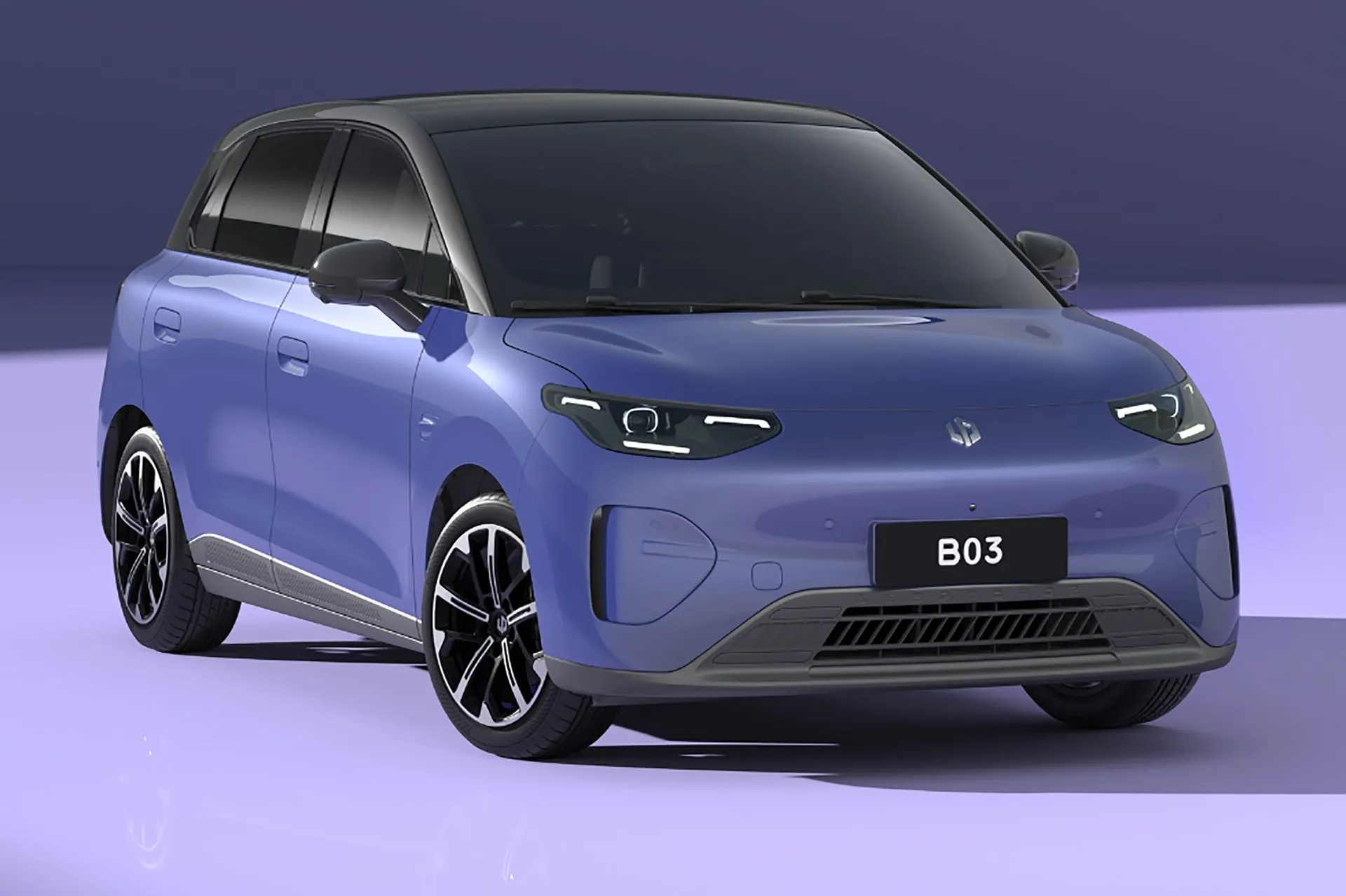 Leapmotor B03 elektrikli sehir otomobili, mavi model