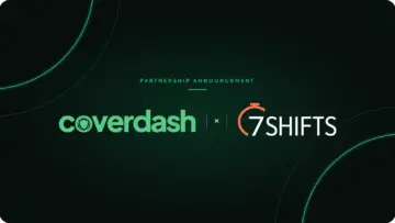 Coverdash ve 7shifts şirket logoları; restoran bordrosuna entegre işçi tazminat sigortası ortaklığı