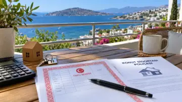 Tatil konutunda tapu belgesi ile konut sigortası evraklarının masa üzerinde incelenmesi