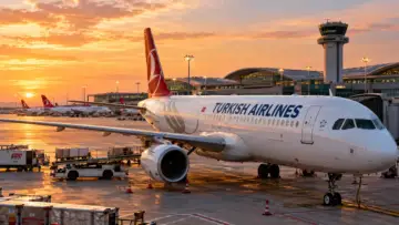 Yolcu uçağı, terminal ve yer hizmetlerini gösteren temsili havalimanı sahnesi, TAV Havalimanları 9 aylık sonuçları haberi