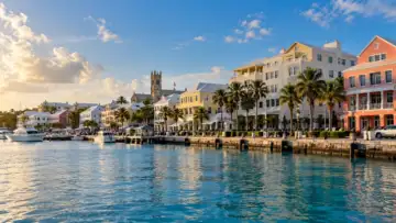 Bermuda Hamilton limanını çağrıştıran kıyı iş bölgesi ve yat limanı; RenaissanceRe reasürans finansal sonuçları