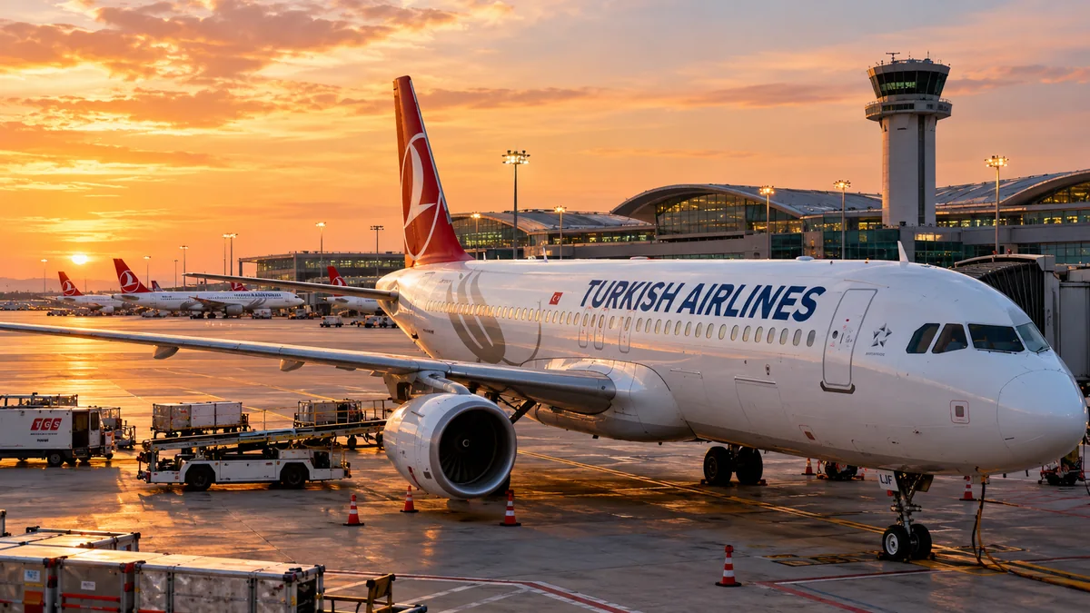 Yolcu uçağı, terminal ve yer hizmetlerini gösteren temsili havalimanı sahnesi, TAV Havalimanları 9 aylık sonuçları haberi