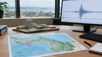 Panama depreminin parametrik sigorta kapsamı ve sismik risk analizini anlatan temsili kurumsal görsel