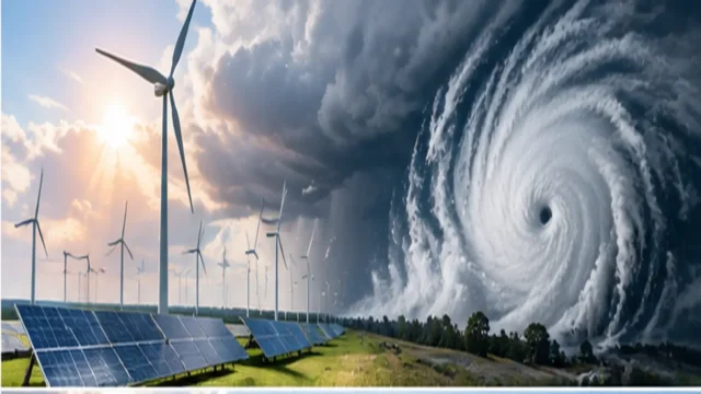 CRESTA'nın küresel sigorta risk bölgeleri güncellemesini temsil eden doğal afet ve yenilenebilir enerji risk görseli