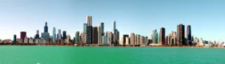 Chicago şehir silüeti ve sigorta teknolojileri sektörü