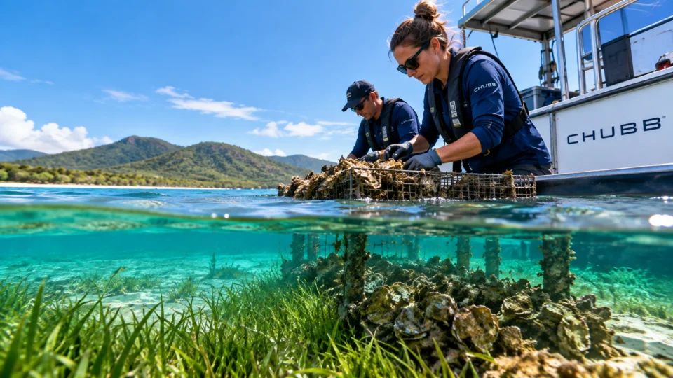 Chubb Great Barrier Reef kıyı habitat restorasyon çalışması