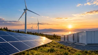 Yenilenebilir enerji projeleri ve sigorta kapasitesini temsil eden özgün görsel