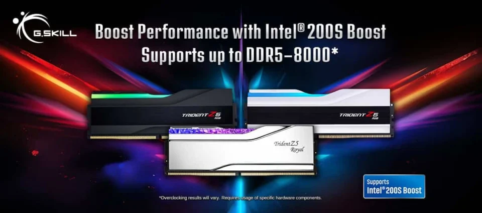 G.SKILL宣布DDR5内存套件兼容列表,支持Intel 200S Boost功能