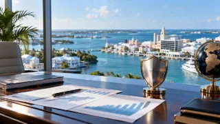 Bermuda reasürans şirketi finansal güç ve stabil görünümünü temsil eden profesyonel görsel