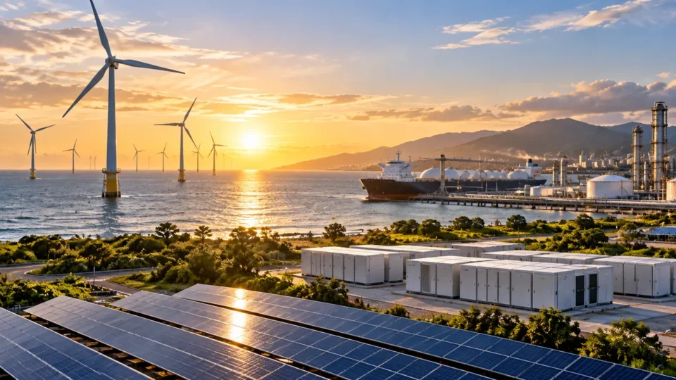 Yenilenebilir enerji ve yeşil dönüşüm risklerini temsil eden profesyonel görsel