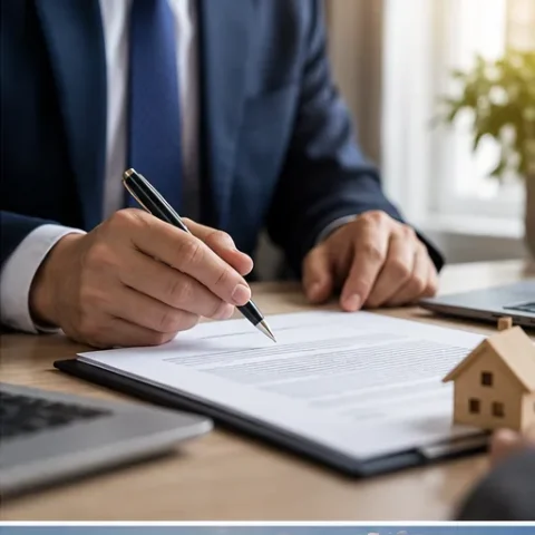 ABD terörizm risk sigortası programını temsil eden sigorta poliçesi ve konut görseli